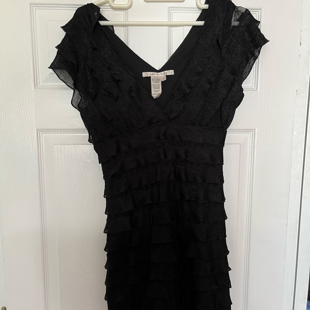 Max Studio Black Layered Mini Dress